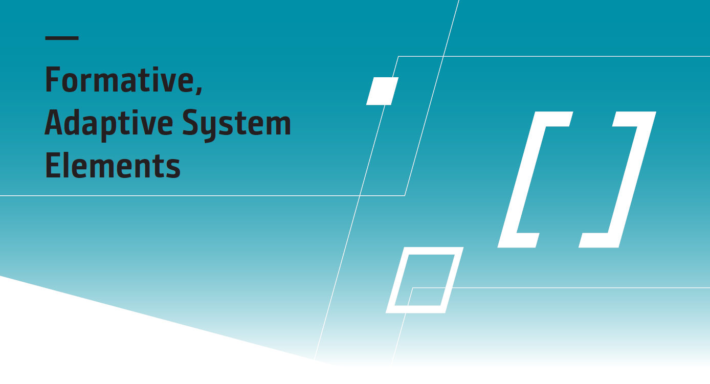 F<br />
ormative,<br />
Adaptive System<br />
Elements